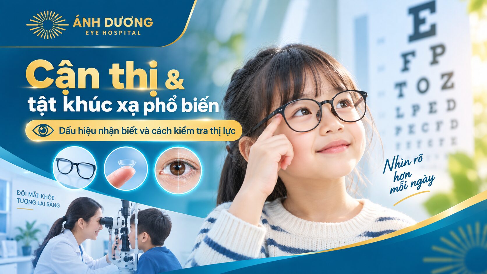 Cận thị và các tật khúc xạ phổ biến: Dấu hiệu nhận biết và cách kiểm tra thị lực