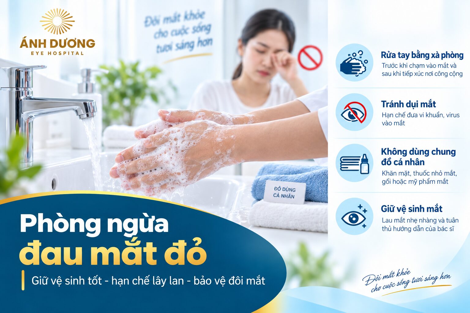 Rửa tay bằng xà phòng đúng cách giúp phòng ngừa đau mắt đỏ bùng phát