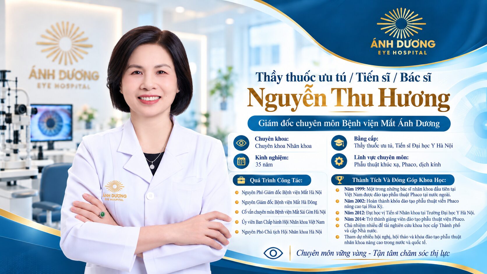 TTƯT/TS/BS Nguyễn Thu Hương Giám đốc chuyên môn Bệnh viện Mắt Ánh Dương