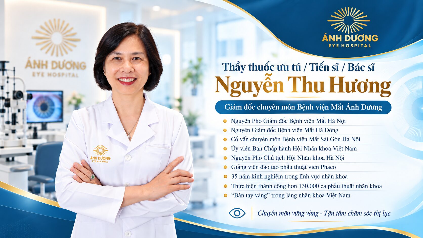 TTƯT.TS.BS Nguyễn Thu Hương Giám đốc chuyên môn Bệnh viện Mắt Ánh Dương