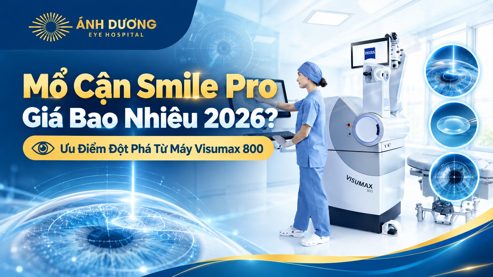 Mổ Cận Smile Pro Giá Bao Nhiêu 2026? Ưu Điểm Đột Phá Từ Máy Visumax 800